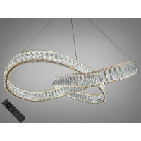 Кришталева led люстра на тросах, 180Вт, золота