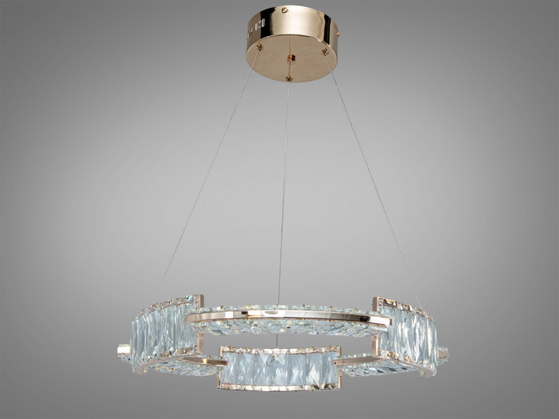 LED люстра підвісна золото 70 Вт пульт 12 м²