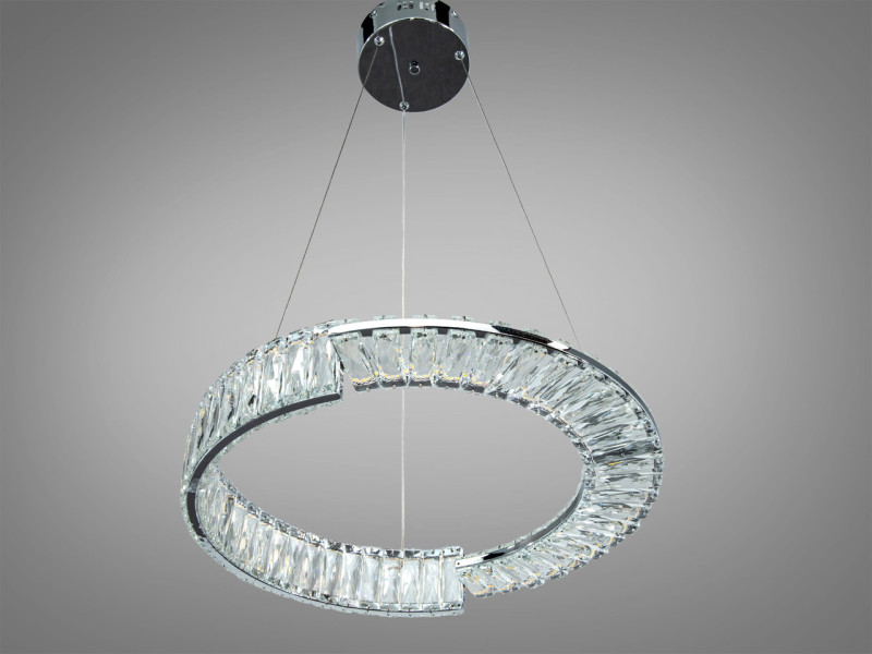 Підвісна LED люстра кільце 55 Вт золотиста з пультом