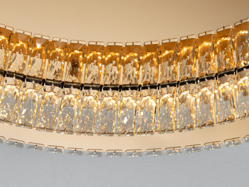 Стельова LED люстра 100Вт золото з пультом