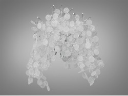 Світильник сателіт до кришталевих люстр на 3 лампи, хром