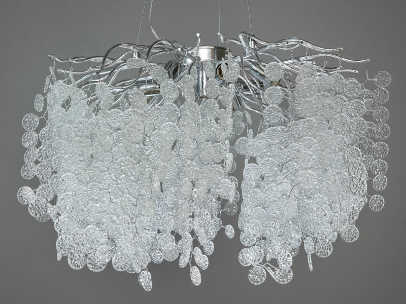 Підвісна кришталева люстра Гліцинія, 8 ламп, хром