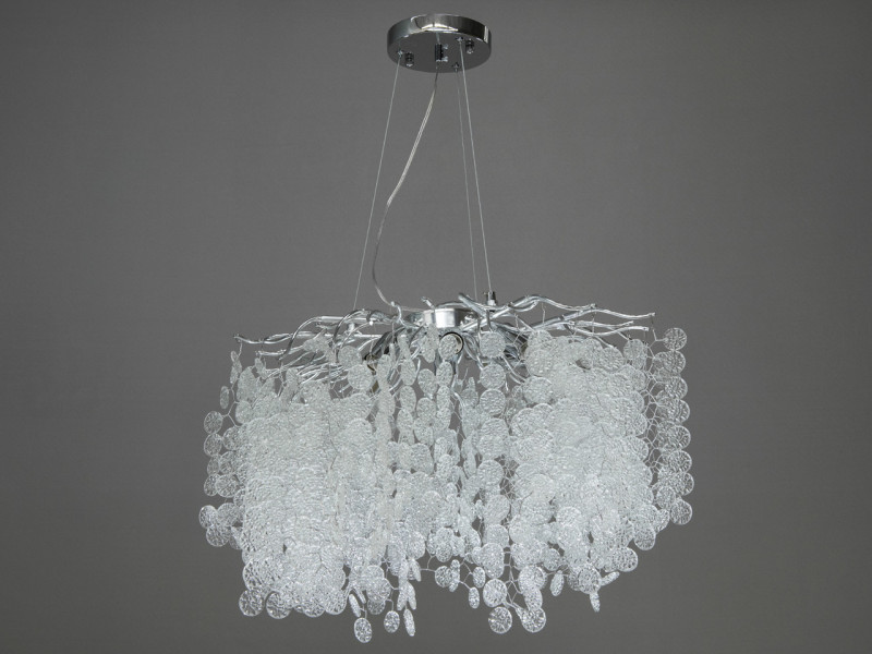 Підвісна кришталева люстра Гліцинія, 8 ламп, хром