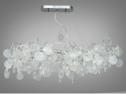 Кришталева люстра видовженої форми під 12 ламп G9, золотиста