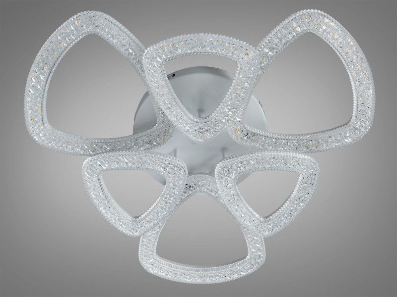 Стельова LED люстра з пультом чорна 75W 6 модулів