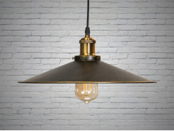 Світильник-підвіс в стилі Лофт, під лампу Едісона чорний + золота патина 36см