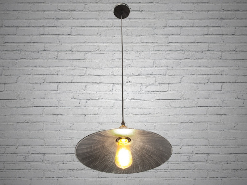 Світильник-підвіс для кухні-студії в стилі Лофт чорний + срібляста патина