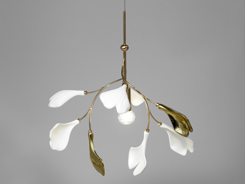 Люстра з фарфоровими елементами на 1 лампу