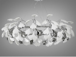 Підвісна люстра з фарфоровими елементами, 12 ламп, хром