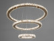  Підвісна кришталева світлодіодна люстра кільця, 80W, золотого кольору   