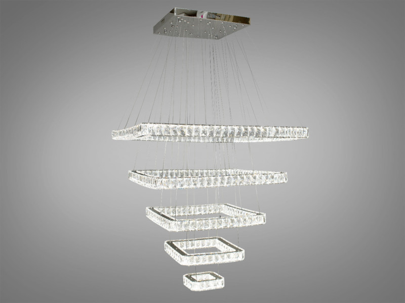 Кришталева світлодіодна люстра підвіс "Люксовий Каскад", 210W