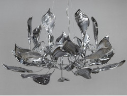 Підвісна фарфорова люстра, 6 ламп, хром