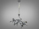  Підвісна люстра з керамічними елементами, 6 ламп, хром  1 
