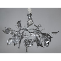 Підвісна керамічна люстра з хромованими елементами, 9 ламп