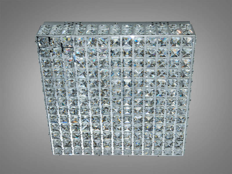 Люстра квадратна кришталева LED хром 82W