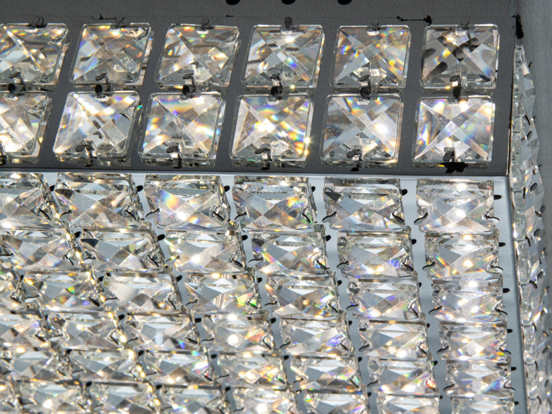 Люстра квадратна кришталева LED хром 82W