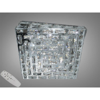 Люстра LED кришталева квадрат хром 82W пульт