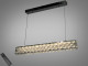 Лінійна кришталева LED люстра золотиста 68W з пультом