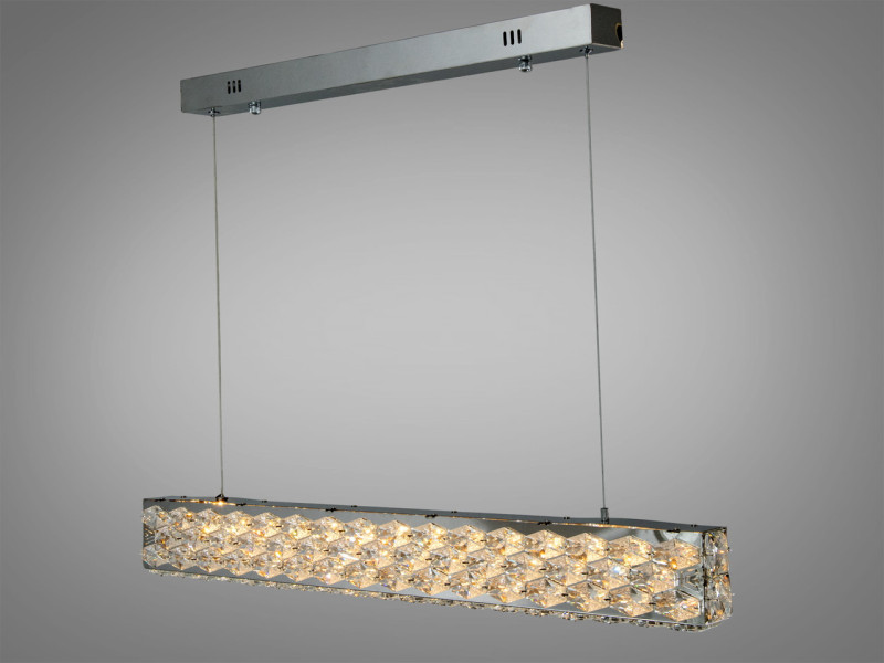 Люстра LED підвіс кришталева 68В золотистат пульт