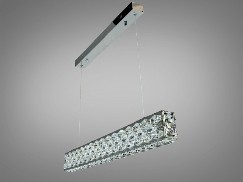 Люстра LED підвіс кришталева 68В золотистат пульт