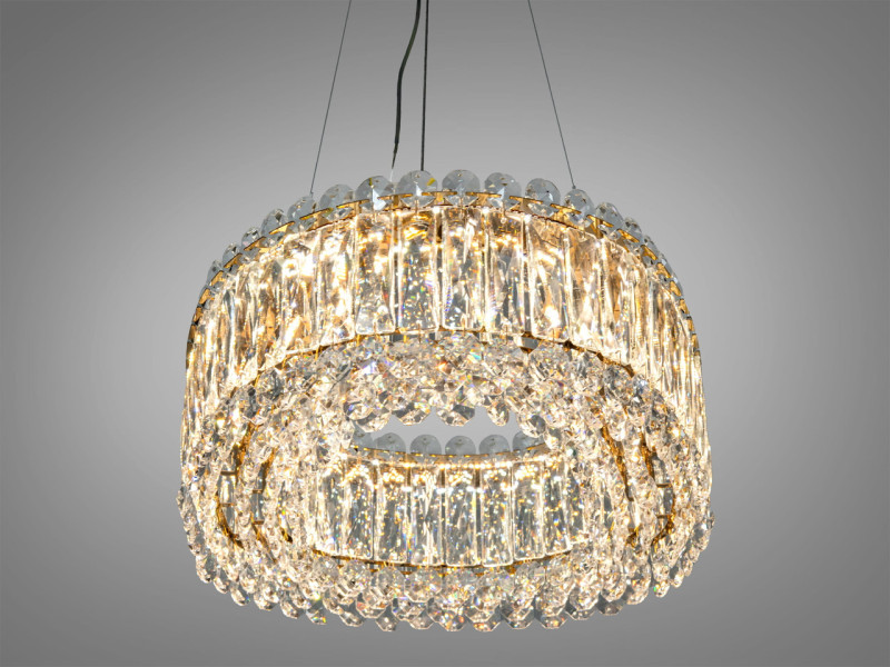 Світлодіодна підвісна люстра 505 L800x350CH хром кришталь 40 Вт