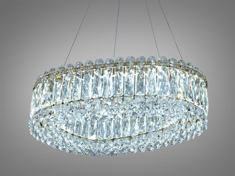 Світлодіодна підвісна люстра 505 L800x350CH хром кришталь 40 Вт