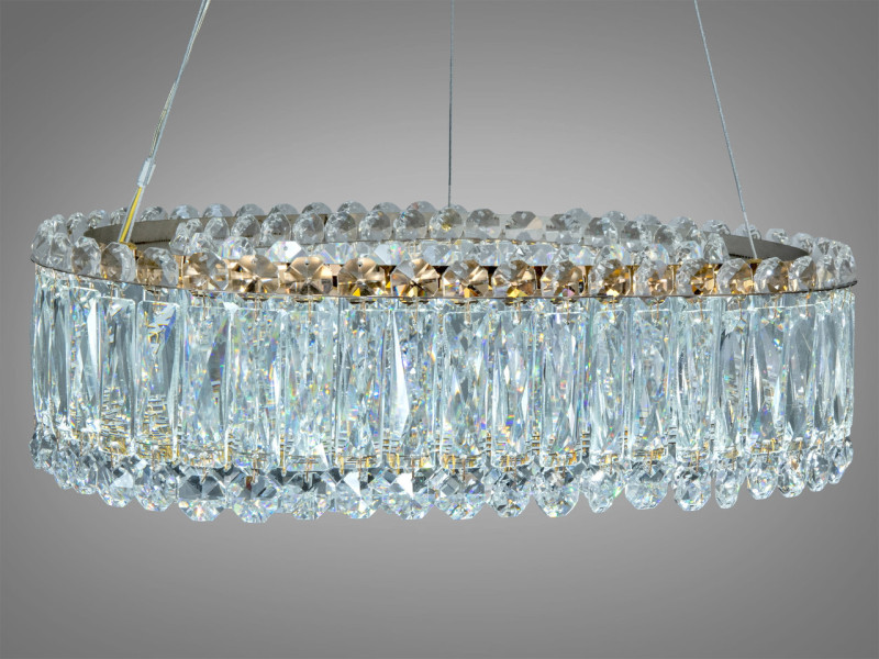 Світлодіодна підвісна люстра 505 L800x350CH хром кришталь 40 Вт