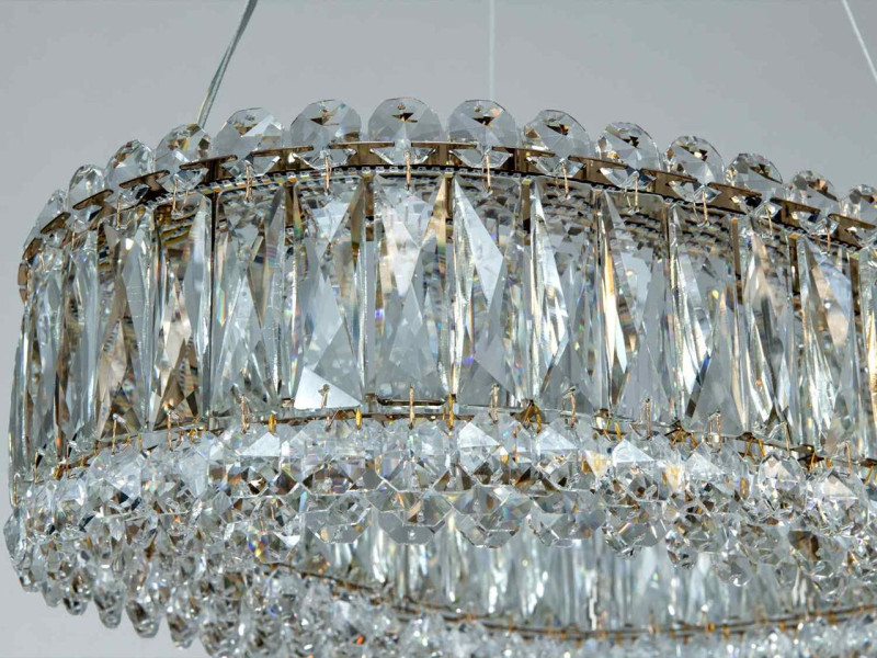 Світлодіодна підвісна люстра 505 L800x350CH хром кришталь 40 Вт