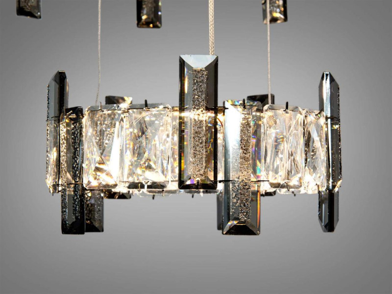 Підвісна люстра Каскад хром 70Вт 3 кільця