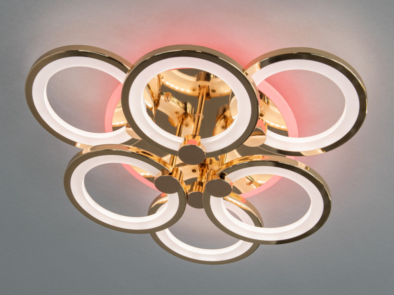 Люстра LED підсвічуванням, колір золотистий, 85W
