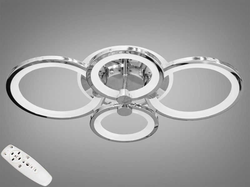 LED-люстра з диммером і кольоровою підсвіткою, колір хром, 70W
