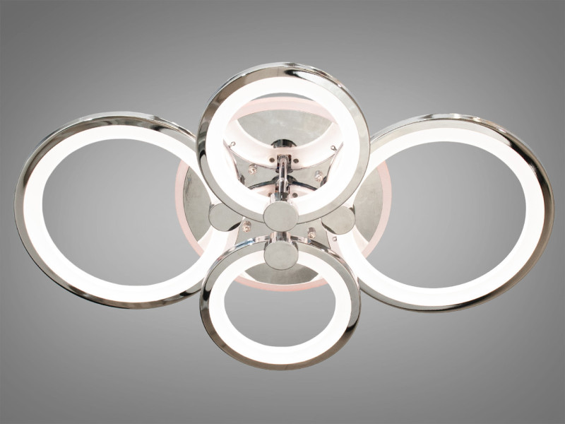 LED-люстра з диммером і кольоровою підсвіткою, колір хром, 70W