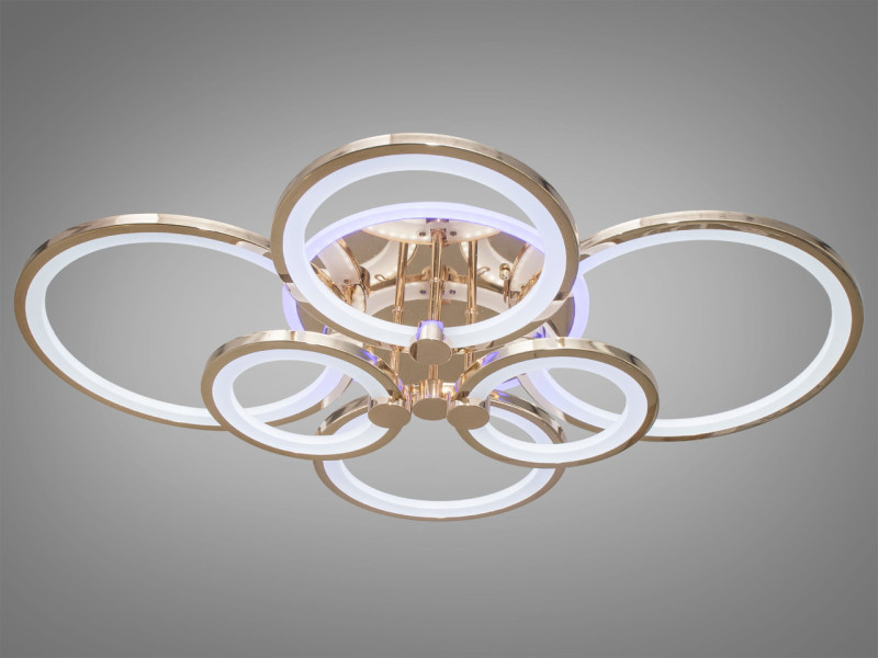 LED-люстра з диммером і кольоровою підсвіткою, колір золото, 135W
