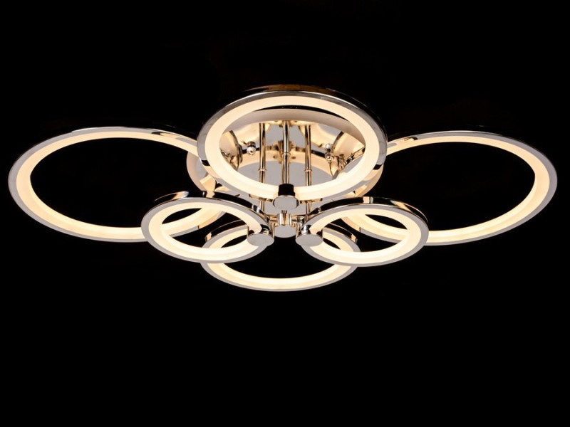 LED-люстра з диммером і кольоровою підсвіткою, колір хром, 135W