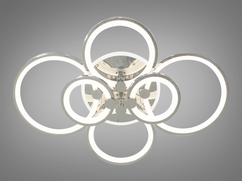 LED-люстра з диммером і кольоровою підсвіткою, колір хром, 135W