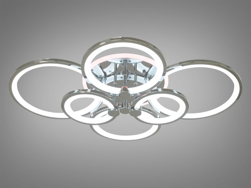 LED-люстра з диммером і кольоровою підсвіткою, колір хром, 135W
