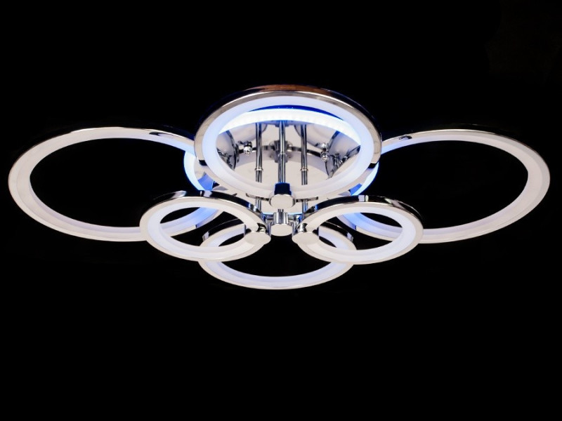 LED-люстра з диммером і кольоровою підсвіткою, колір хром, 135W