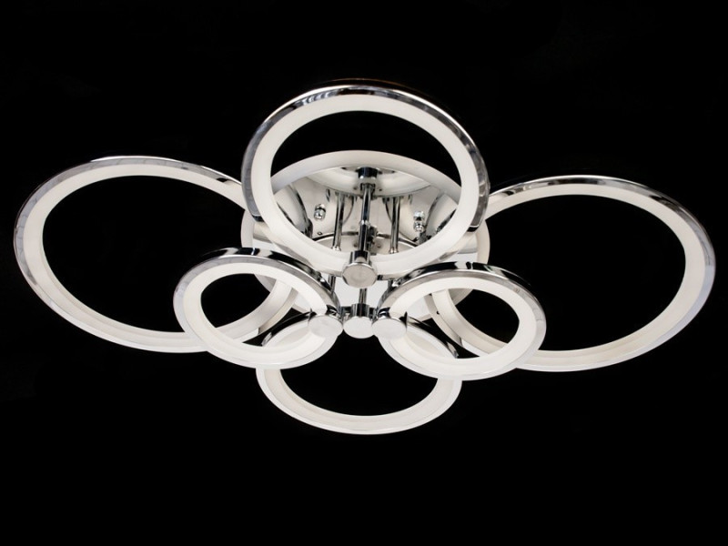 LED-люстра з диммером і кольоровою підсвіткою, колір хром, 135W