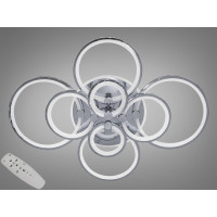 LED люстра з пультом, диммером і підсвіткою, 235W, хром