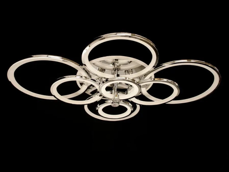LED люстра з пультом, диммером і підсвіткою, 235W, хром