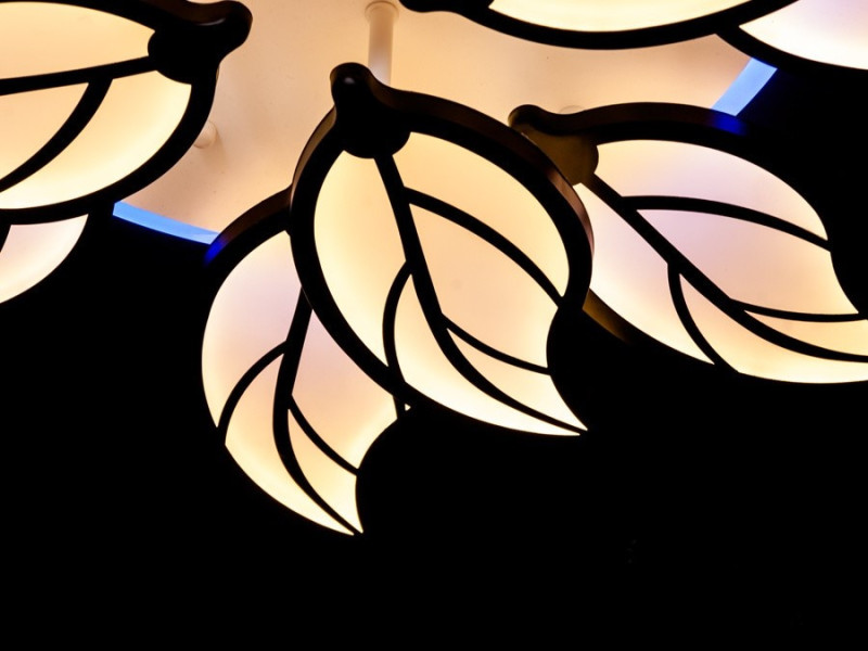 LED люстра з пультом, підсвічуванням, 180 Вт, чорна