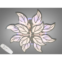 LED люстра з пультом, димером і кольоровою підсвіткою, 180W, хром