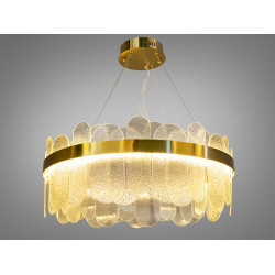 Люстра LED підвісна кришталева, золотиста, 120 Вт