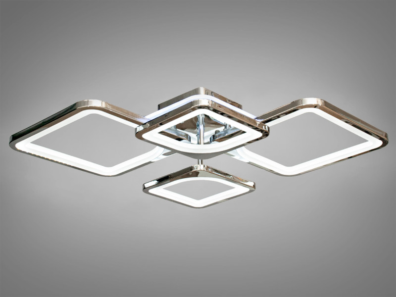 Люстра з пультом, диммером і LED підсвічуванням, 100W, хром