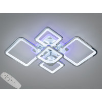 Пристельова LED люстра з пультом, дімером, підсвіткою, 95Вт, хром