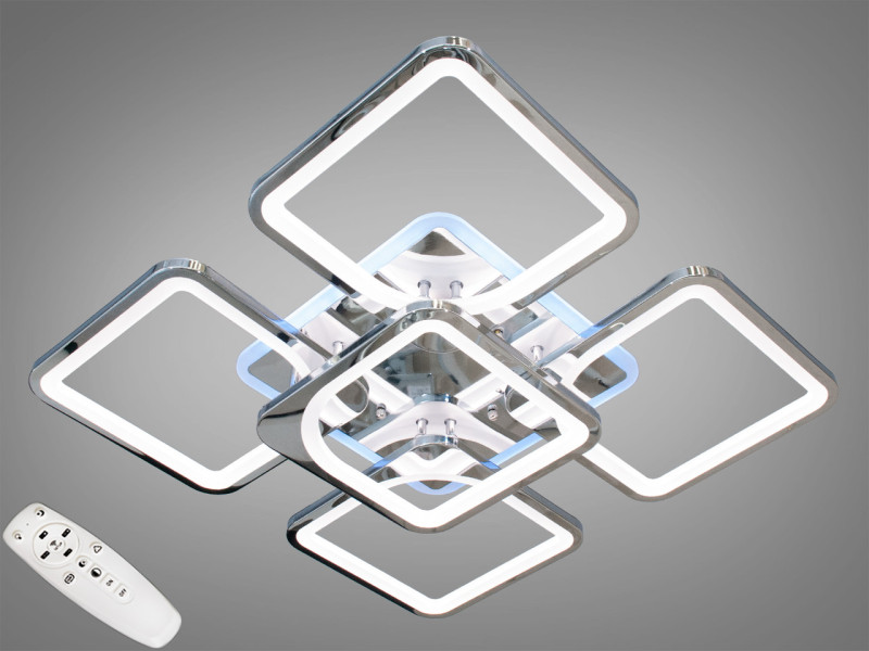 LED-люстра з димером і кольоровою підсвіткою, колір хром, 150 W