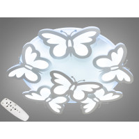 Стельова LED люстра метелики з пультом, 105W, біла люстра
