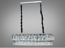 Кришталева люстра в стилі хай тек овальної форми