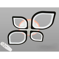 Стельова LED-люстра з диммером та підсвічуванням, 105W чорна