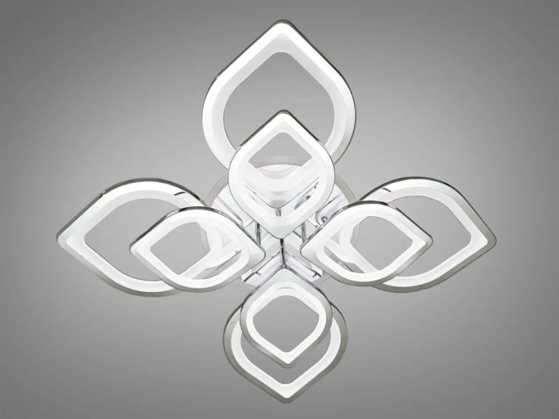 LED люстра з пультом, диммером та підсвічуванням, 150 W, хром